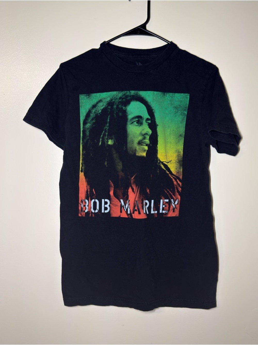 Zion Rootswear Black Tee with Bob Marley Graphic Print